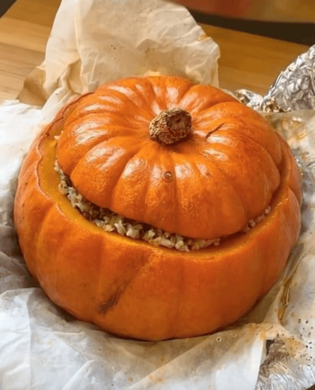 Whole Roasted Stuffed Pumpkin Home Cooks World