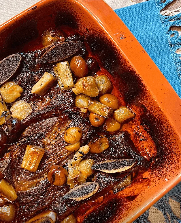 Beef with shallots and Chestnuts recipe
