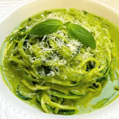 Creamy Pesto Zucchini Pasta recipe