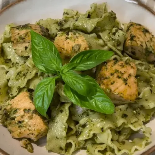 easy salmon pesto pasta recipe