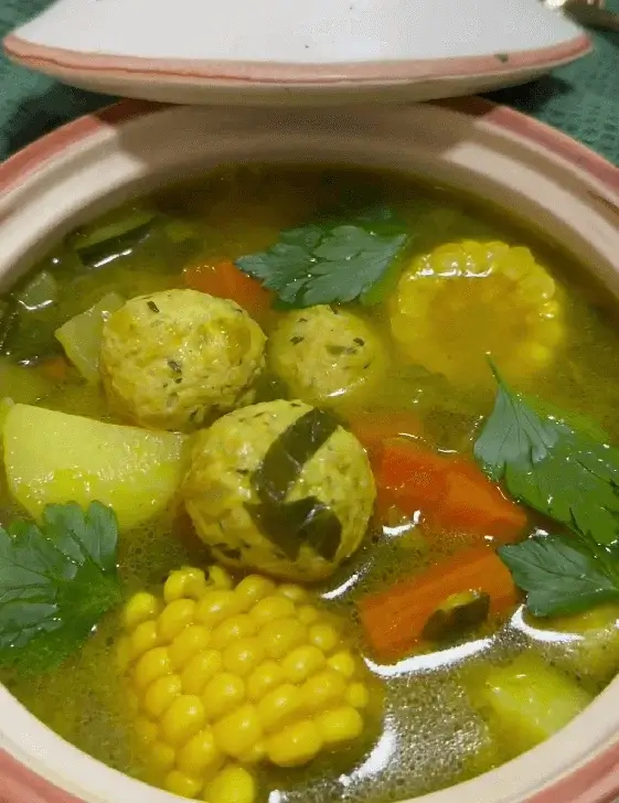 Chicken ball soup with vegetables recipe