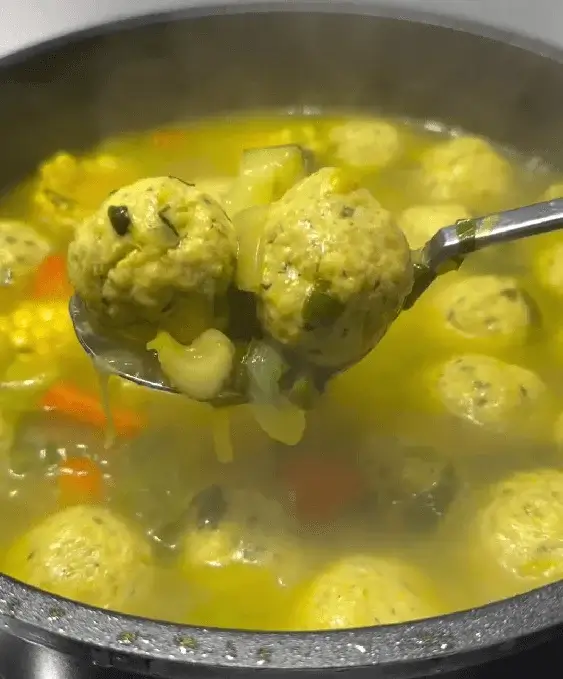 Chicken ball soup with vegetables recipe