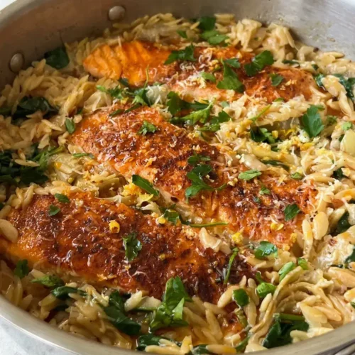 One pan salmon orzo recipe