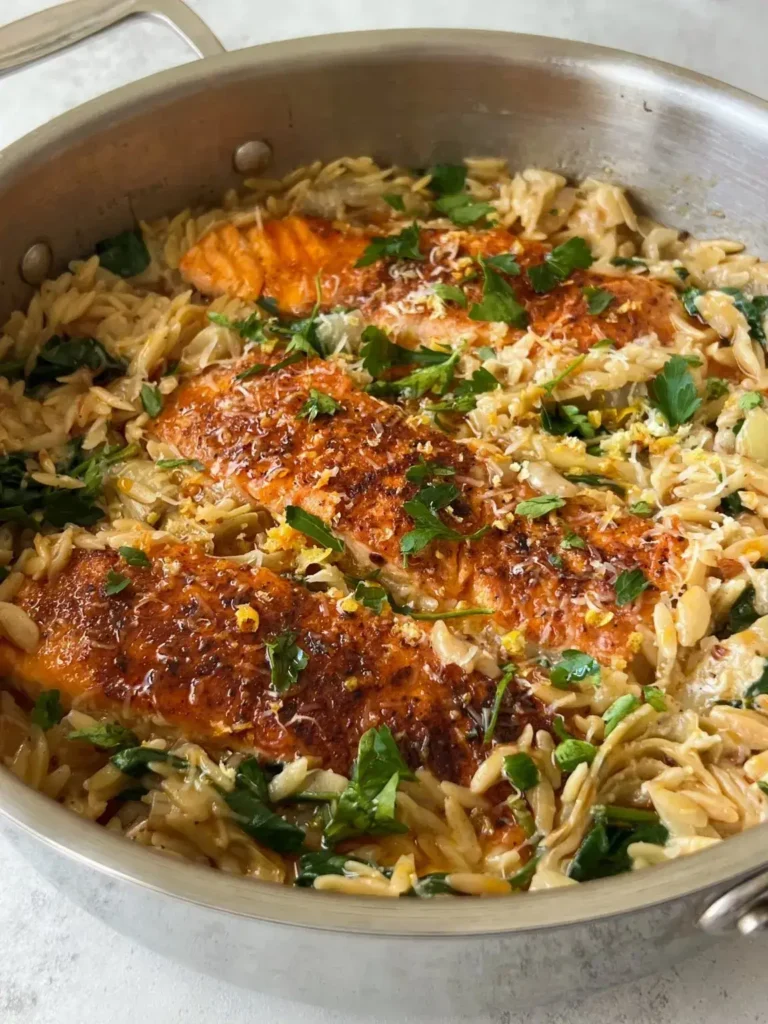 One pan salmon orzo recipe