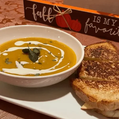 Roasted acorn butternut squash soup recipe