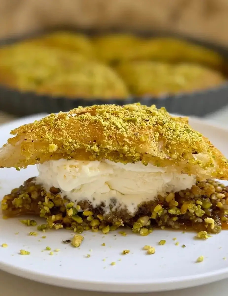 Crispy baklava and ice cream recipe