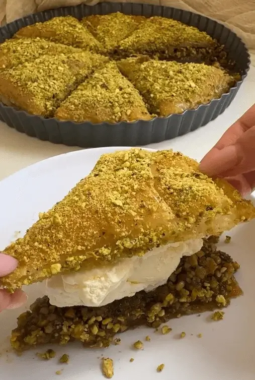 Crispy baklava and ice cream recipe