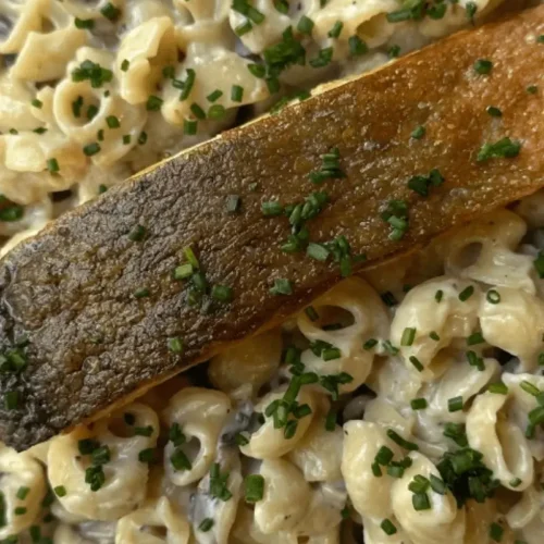 salmon with creamy pasta recipe