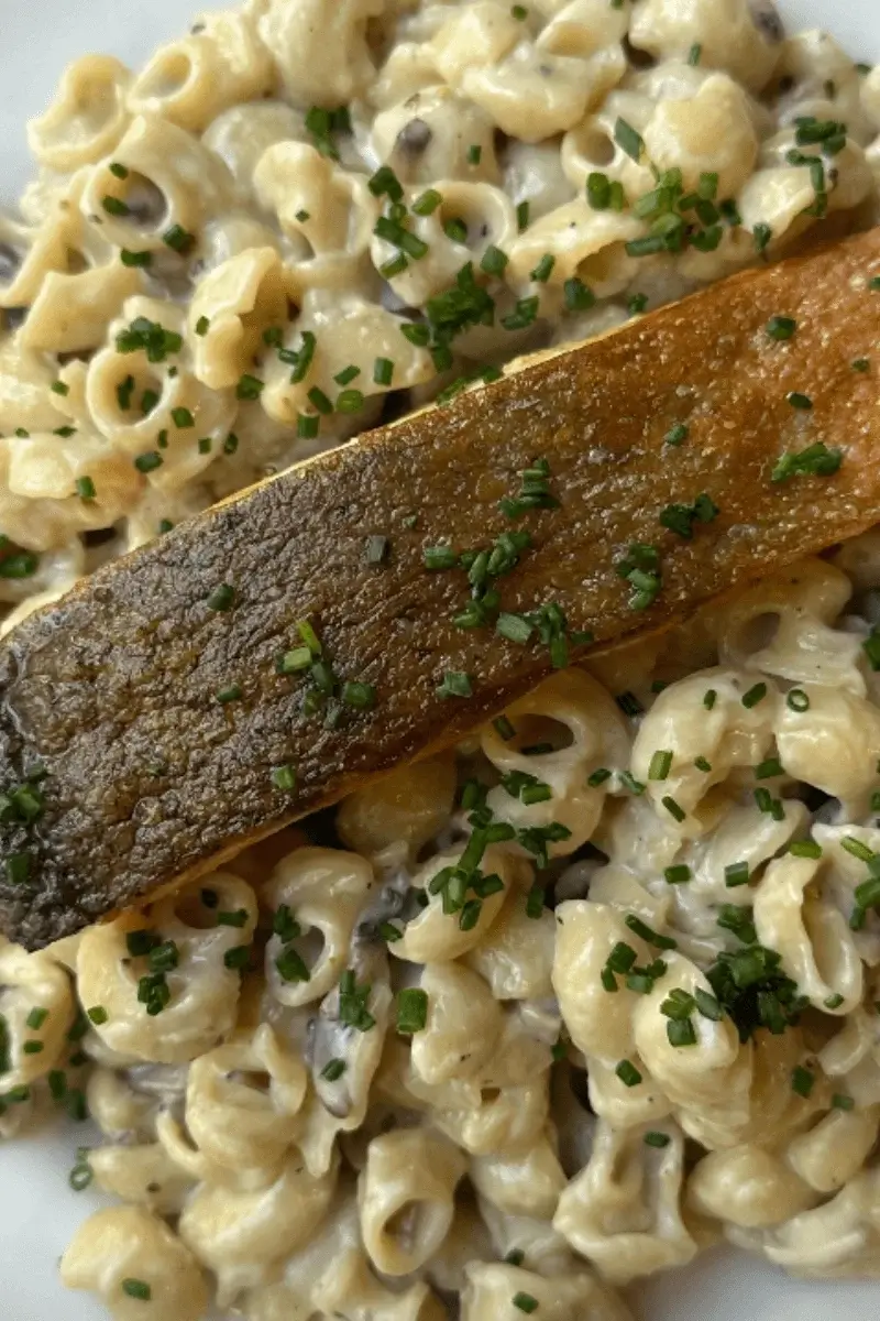 salmon with creamy pasta recipe