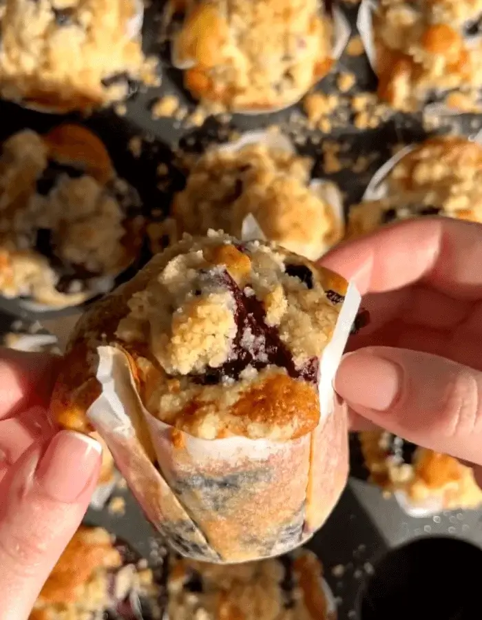 blueberry muffins with crumble top recipe