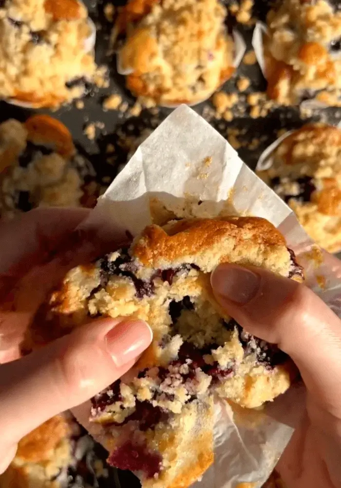 blueberry muffins with crumble top recipe