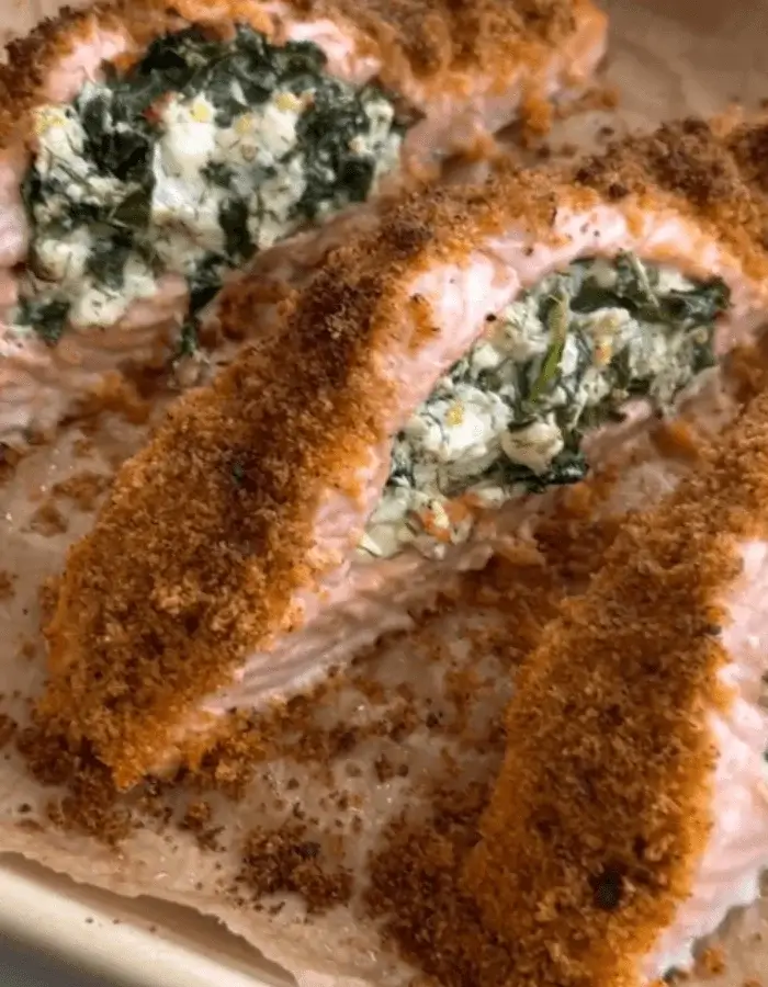 spinach and feta stuffed salmon recipe