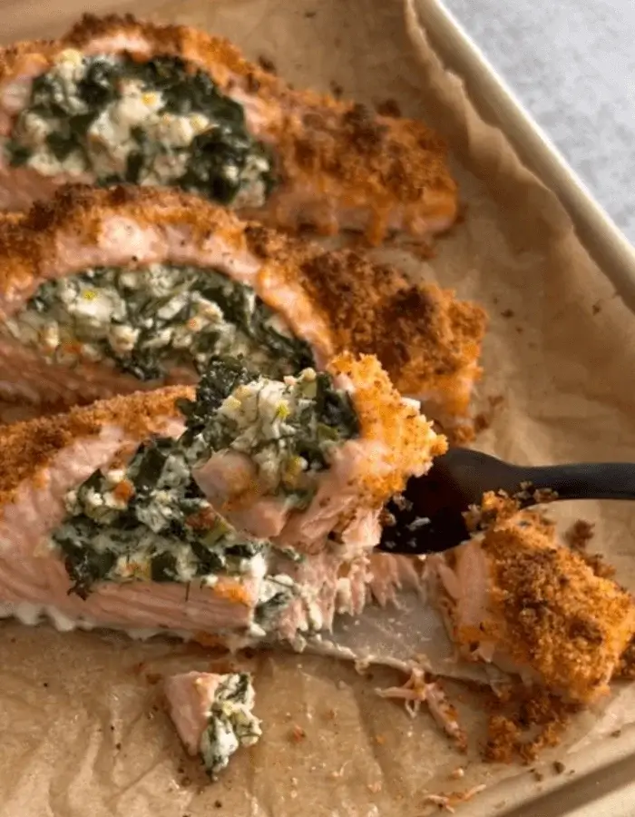 spinach and feta stuffed salmon recipe