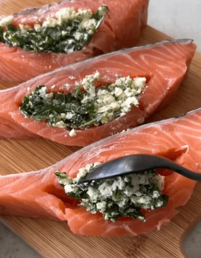 spinach and feta stuffed salmon recipe