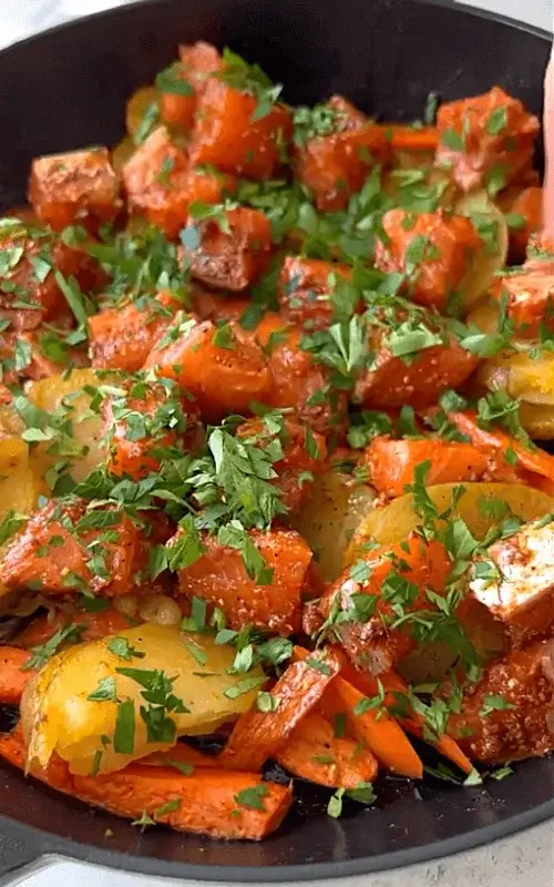 one pan salmon and veggies recipe