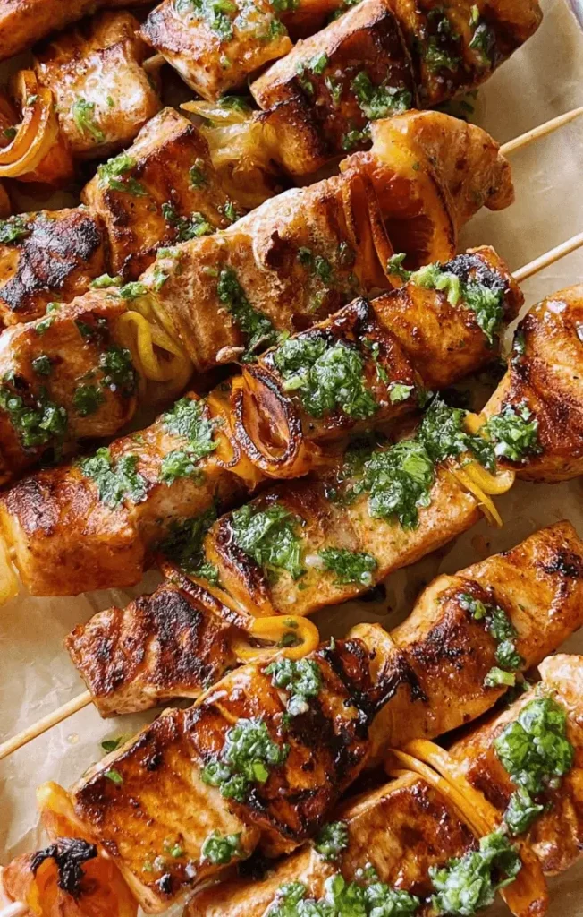 grilled salmon skewers recipe