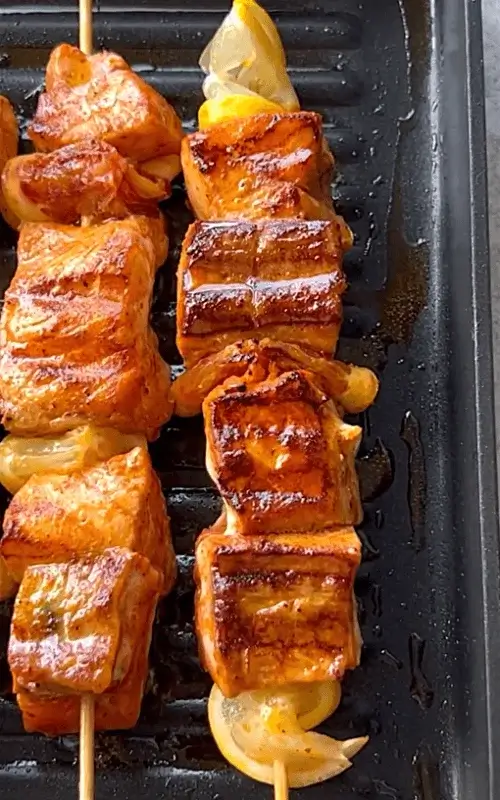 grilled salmon skewers recipe