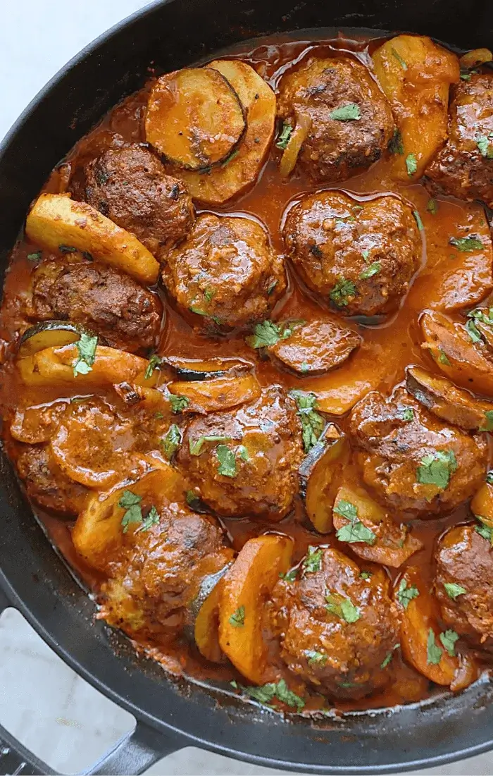 beef meatballs and potatoes recipe