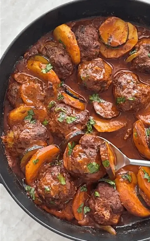 beef meatballs and potatoes recipe