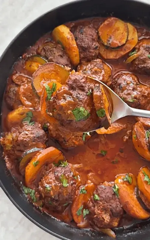 beef meatballs and potatoes recipe